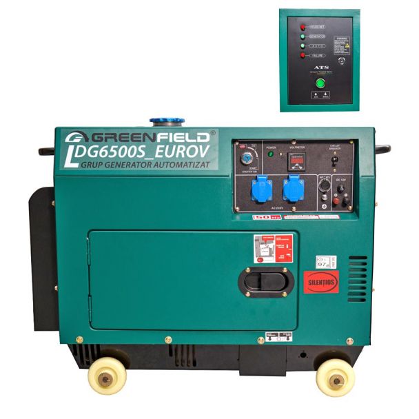 Generator diesel Greenfield LDG6500S cu carcasa insonorizata si automatizare recomandat de Masif pentru aliemntarea locuintei
