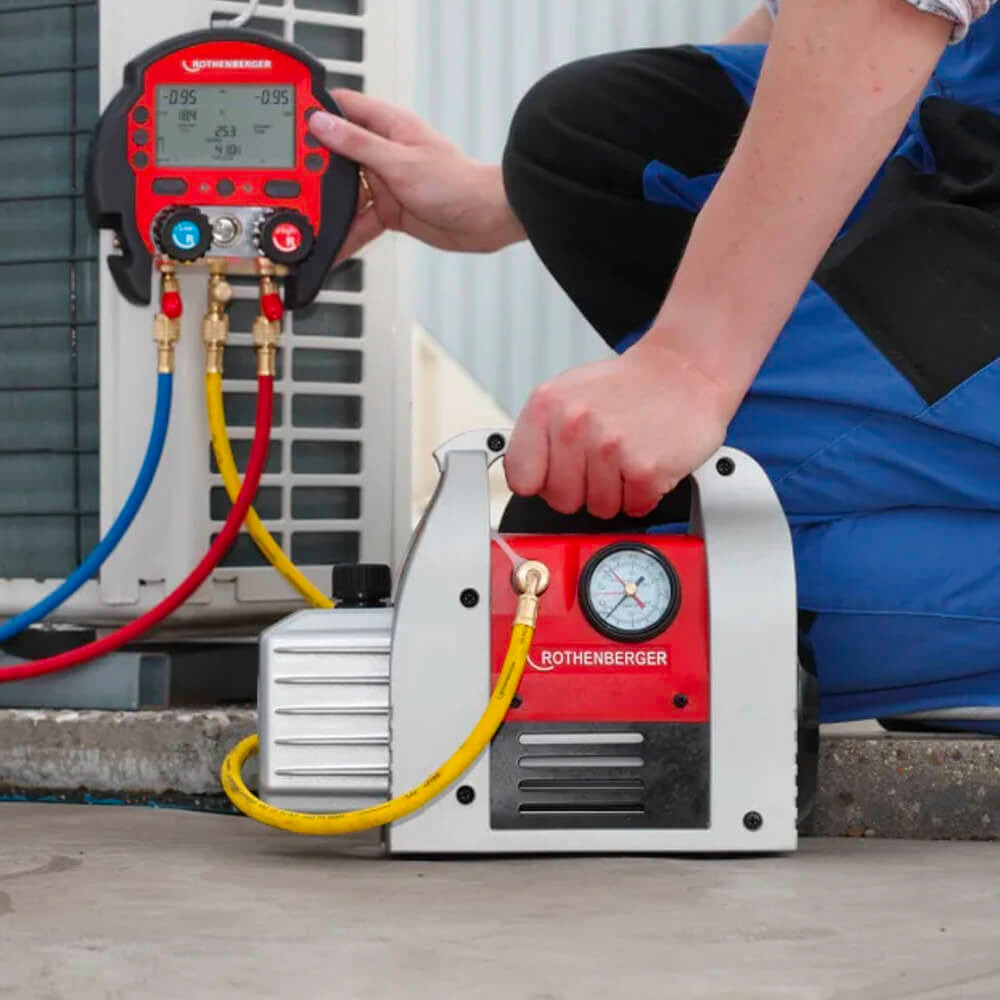 Pompa de vid in 2 trepte Rothenberger 1000001231, ROAIRVAC R32 6.0, 170 l/min, 550 W - imagine 5