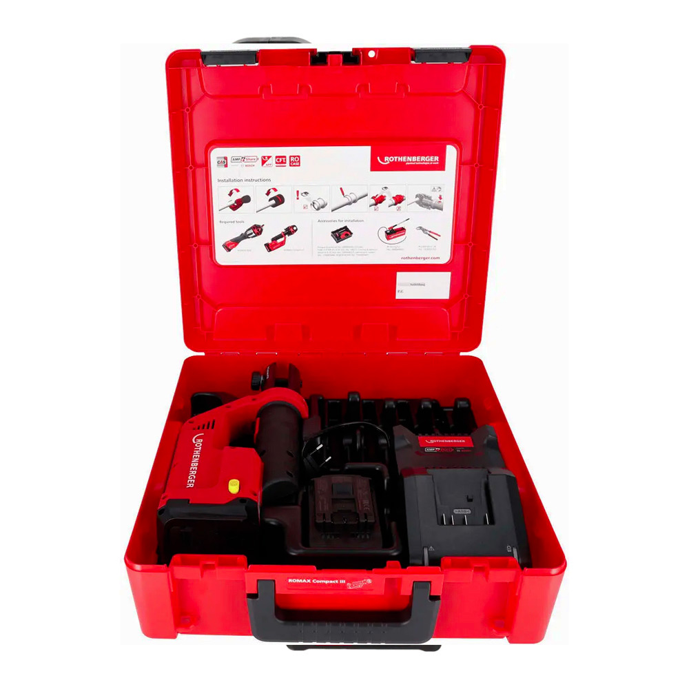 Masina de sertizat Rothenberger 1000004267, Romax Compact III, 19 kN, 1 acumulator 18V / 2.0 Ah, EU, AMPShare - imagine 2