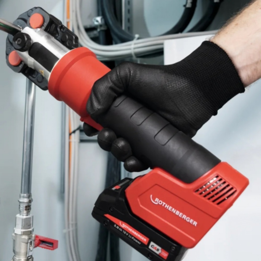 Masina de sertizat Rothenberger 1000005048, ROMAX NANO, 32 kN,  Set iJAW TH 16-20-26, 1 acumulator 18V, incarcator, CAS - imagine 5