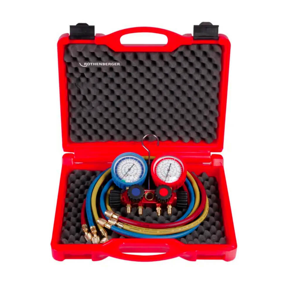 Set plus manifold analog cu 4 cai Rothenberger 170602, 1/4'' SAE, 34 bar - imagine 2