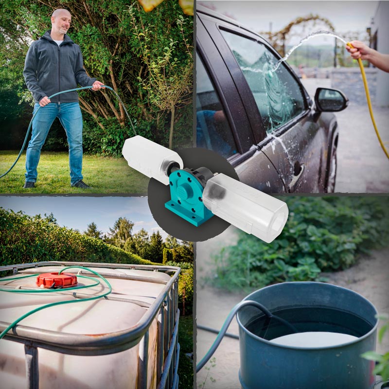 Pompa autoamorsanta Wolfcraft 4540000, cu carcasa din plastic, compatibila cu masina de gaurit, debit 1300 l/h - imagine 7