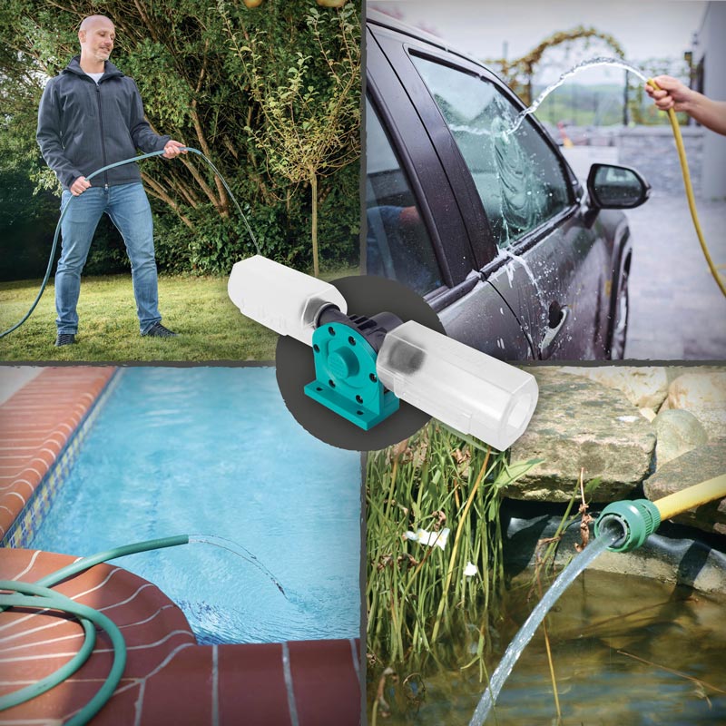 Pompa autoamorsanta Wolfcraft 4541000, cu carcasa din plastic, compatibila cu masina de gaurit, debit 3000 l/h - imagine 9