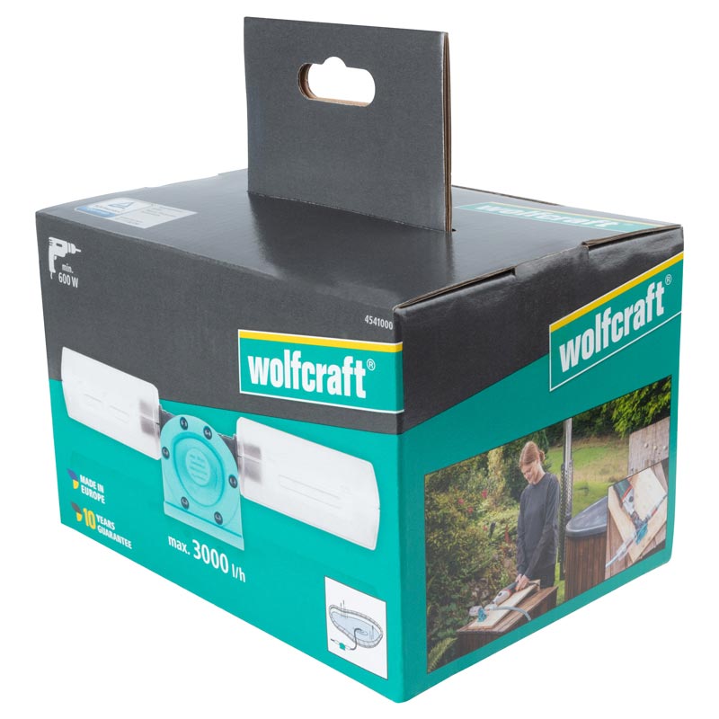 Pompa autoamorsanta Wolfcraft 4541000, cu carcasa din plastic, compatibila cu masina de gaurit, debit 3000 l/h - imagine 7