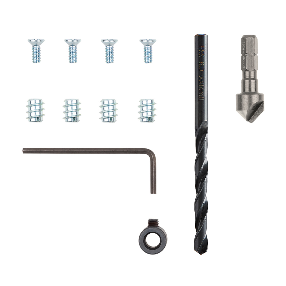 Set reparatii balamale pentru mobilier Wolfcraft 4657000, 11 piese