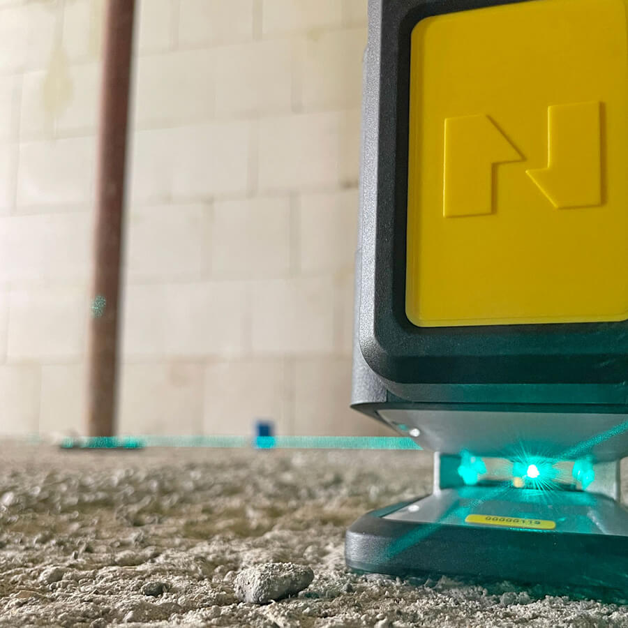 Nivela laser cu linii 4 x 360° Nivel System CL4B, fascicul albastru, 30/70m, acumulator 3,7 V, geanta transport