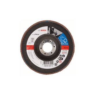 Disc lamelar Bosch 2608607320, X571, granulatie 120, profil convex, 125X22.23 mm 