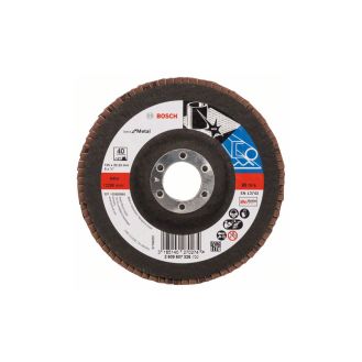 Disc lamelar Bosch 2608607326, X571, granulatie 40, profil drept, 125X22.23 mm 
