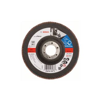 Disc lamelar Bosch 2608607329, X571, granulatie 120, profil drept, 125X22.23 mm 