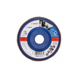 Disc lamelar Bosch 2608607334, X571, granulatie 40, profil drept, 115X22.23 mm 