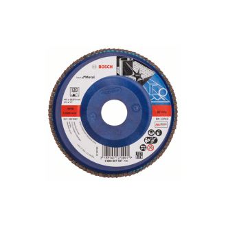 Disc lamelar Bosch 2608607337, X571, granulatie 120, profil drept, 115X22.23 mm 