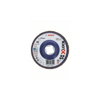 Disc lamelar Bosch 2608619207, X571, granulatie 80, profil drept, 115X22.23 mm, X-lock