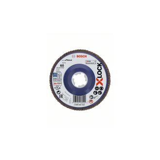 Disc lamelar Bosch 2608619210, X571, granulatie 60, profil drept, 125X22.23 mm, X-lock