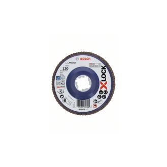 Disc lamelar Bosch 2608619212, X571, granulatie 120, profil drept, 125X22.23 mm, X-lock