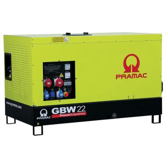 Generator de curent diesel Pramac GBW22Y_S_M, trifazat, 19.03 kVA, panou manual, carcasa insonorizata