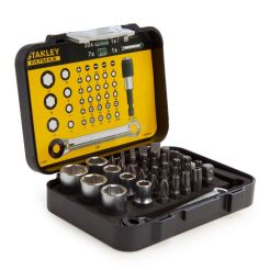 Trusa 39 piese insurubare Stanley 1-13-907, biti si tubulare cu prindere 1/4" 