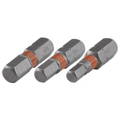 Set 3 bit inbus pentru insurubat Wolfcraft 1340000, 4-5-6,
 prindere E63, lungime 25 mm