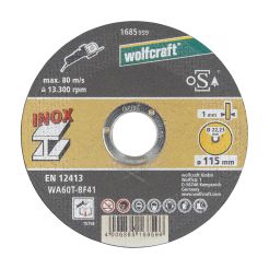 Disc abraziv Wolfcraft 1685999 pentru inox, D 115x22.2x1 mm 