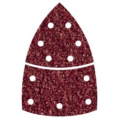 Set 10 foi abrazive autoadezive Wolfcraft 1812000, Gr. 60, perforate, foaie delta 95 mm + foaie baza cu scai