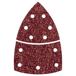 Set 10 foi abrazive autoadezive Wolfcraft 1813000, Gr. 80, perforate, foaie delta 95 mm + foaie baza cu scai