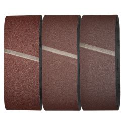 Set 9 benzi de slefuit Wolfcraft 1899100, pentru lemn si metale, Gr. A40, A80, A120, 65x410 mm