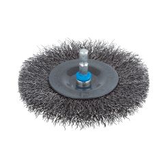 Perie tip disc fir ondulat Wolfcraft 2102000, D 100 mm, grosime sarma 10 mm, tija hexagonala 1/4"