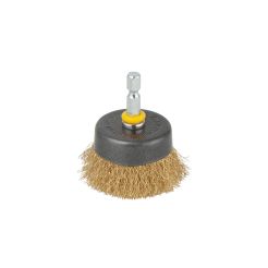 Perie de sarma Wolfcraft 2112000, tip oala, D 50 mm, tija hexagonala 1/4", lungimea sarmei 15 mm