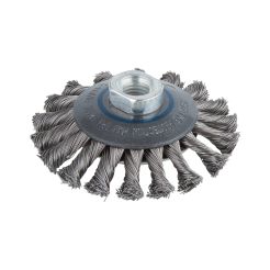 Perie Wolfcraft 2153000, tip disc conic, D 100 mm, pentru polizoare unghiulare, impletita, filet M14