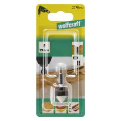 Zencuitor WS Wolfcraft 2578000, D 19 mm, unghi zencuitor 45°, pentru suruburi cu cap ingropat cu D 3 - 10 mm