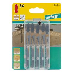 Set 5 panze fierastrau pendular Wolfcraft 2652000, prindere in T, pentru lemn, adancime taiere 45 mm