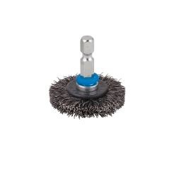 Perie tip disc cu fir ondulat Wolfcraft 2709000, tija hexagonala 1/4'', D 38 mm