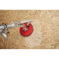 Foaie abraziva Wolfcraft 3168000, prindere velcro, pentru lemn si placi OSB, D 225 mm