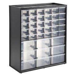 Organizator vertical Stanley 1-93-981, 365 x 435 x 155 mm, 9 sertare mari si 30 sertare mici