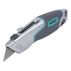 Cutter profesional Wolfcraft 4200000, lama retractabila, cu magazie pentru lame
