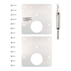 Set reparatii balamale pentru mobilier Wolfcraft 4658000, 17 piese