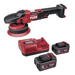 Masina de polisat orbitala Flex XFE 2 15 18-EC Set, 150 mm, cu 2 acumulatori Li-Ion 18 V/5.0 Ah, incarcator 9A