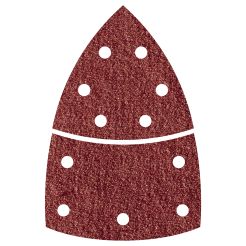 Set 10 foi abrazive autoadezive Wolfcraft 5620000, Gr. 240, perforate, foaie delta 95 mm + foaie baza cu scai