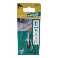Set 3 minifreze cilindrice diamantate Wolfcraft 5987000, 4 / 4.8 / 5.5 mm