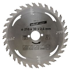 Panza pentru fierastrau circular Wolfcraft 6481000, diametru 210 mm, diametru interior disc 30 mm, latime taiere 2.6 mm, 32 dinti, seria argintie.