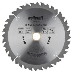 Panza pentru fierastrau circular Wolfcraft 6732000, diametru 150 mm, diametru interior disc 20 mm, latime taiere 2.4 mm, 20 dinti, seria maro.