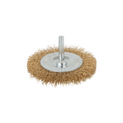 Perie de alama Wolfcraft 8475000, tip disc, D 75, grosimea sarmei 7 mm, tija rotunda D 6 mm