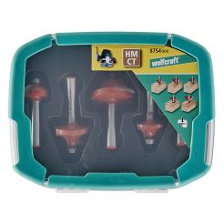 Set 5 freze profilate cu rulment Wolfcraft 8754000, in cutie de plastic