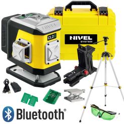 Set nivela laser cu linii 2 x 360° Nivel System CL2G SET SJJM1EX, fascicul verde, 30/70m, acumulator 3,7 V, geanta transport, trepied 1,82 m