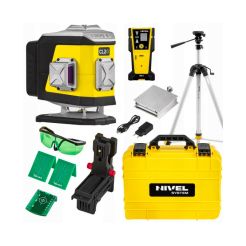 Set nivela laser cu linii 2 x 360° Nivel System CL2G_SET_SJJM1EX_CLS5, fascicul verde, 30/70m, acumulator 3,7 V, geanta transport, trepied 1,82 m, senzor CLS-5