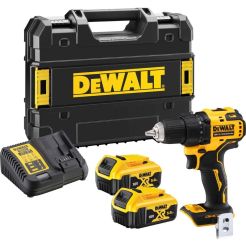 Masina de gaurit si insurubat DeWalt DCD708P2T, cu 2 acumulatori, XR 18V / 5.0Ah, 65 Nm, in valiza de transport