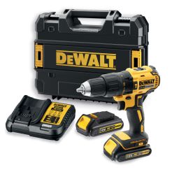Masina de gaurit cu percutie si insurubat Dewalt DCD778D2T, max 65 Nm, cu 2 acumulatori XR 18V/2.0Ah si incarcator in valiza de transport