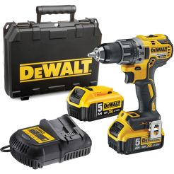 Masina de gaurit si insurubat cu acumulatori Dewalt DCD791P2, 18V/5.0Ah, cuplu maxim 70 Nm, 2 acumulatori, incarcator, valiza de transport
