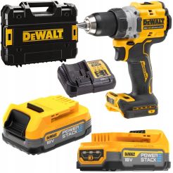 Masina compacta de gaurit si insurubat DeWalt DCD800E2T, cu 2 acumulatori POWERSTACK 18V / 1,7Ah si incarcator in valiza TSTAK