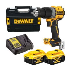 Masina compacta de insurubat si gaurit cu percutie DeWalt DCD805P2T, cu 2 acumulatori 18V XR / 5,0Ah si incarcator in valiza TSTAK