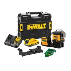 Nivela laser in cruce, autonivelanta, DeWalt DCE089D1G18, Li-Ion 12/18V, 2 Ah, fascicul verde